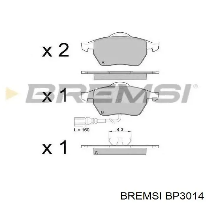 Передні тормозні колодки BP3014 Bremsi