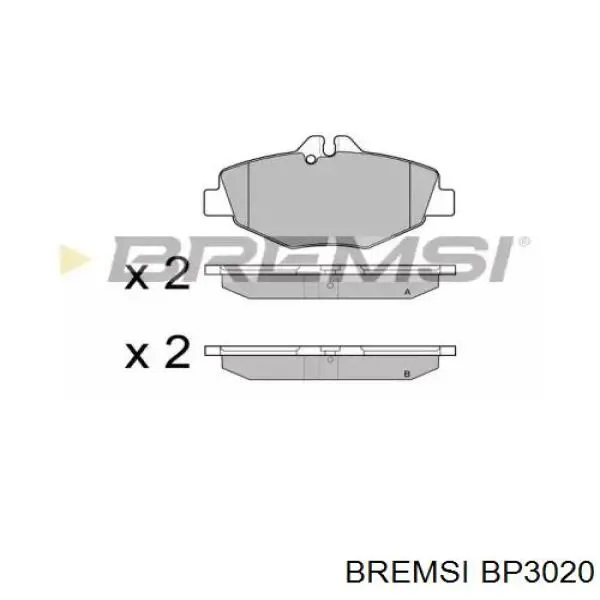 Купити BP3020 Bremsi Колодки гальмівні передні, дискові