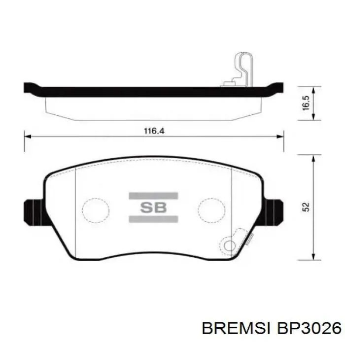 BP3026 Bremsi Передні гальмівні колодки