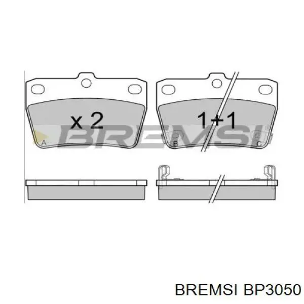 Колодки гальмові задні, дискові BP3050 Bremsi