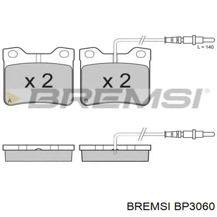 Купити BP3060 Bremsi Задні колодки