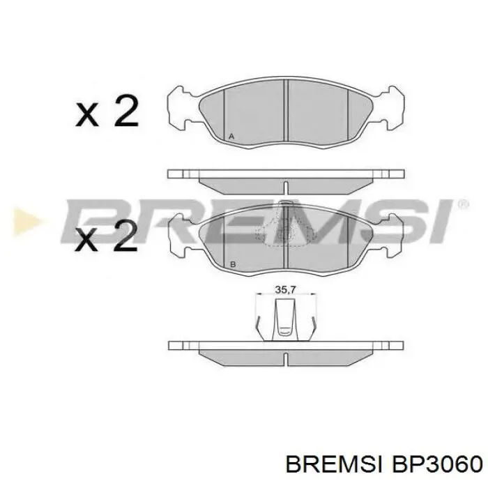 Задні гальмівні колодки Bremsi BP3060 ціна, від 15.01 USD