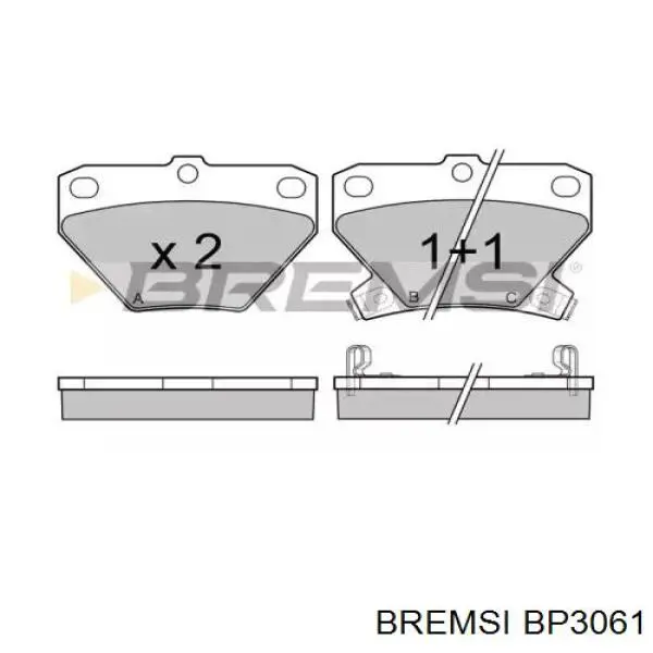 BP3061 Bremsi колодки гальмові задні, дискові