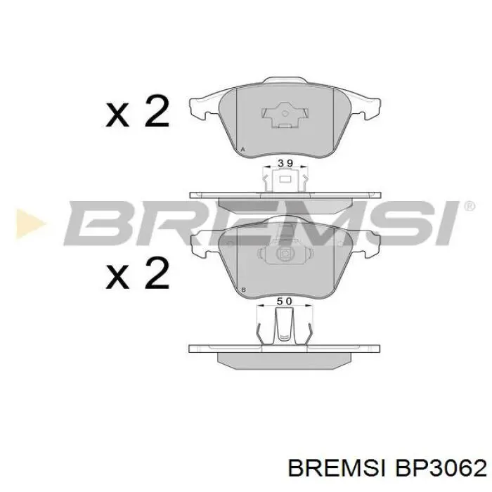 Колодки гальмівні передні, дискові BP3062 Bremsi