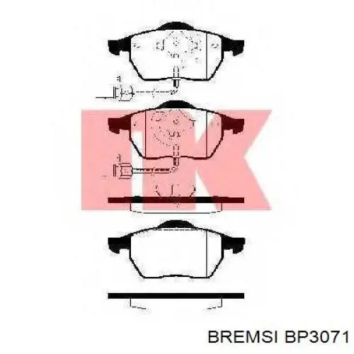 Передні тормозні колодки BP3071 Bremsi