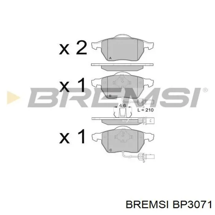 BP3071 Bremsi Передні гальмівні колодки