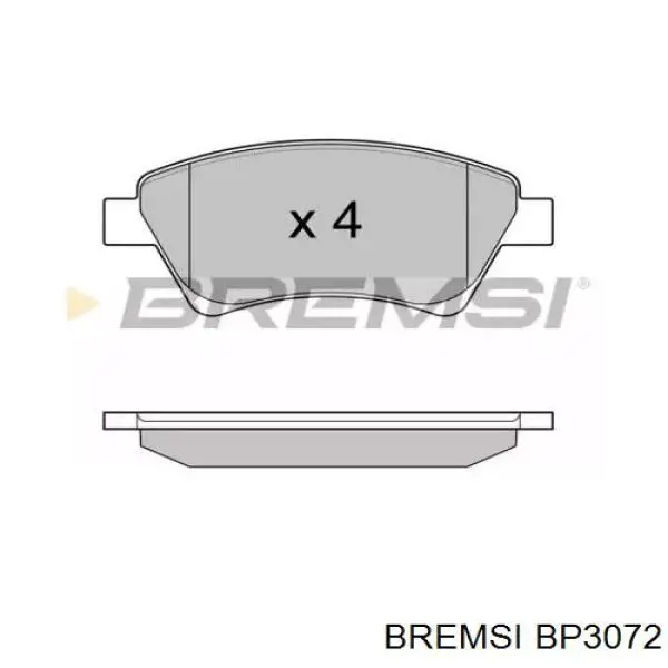 Купити BP3072 Bremsi Колодки гальмівні передні, дискові