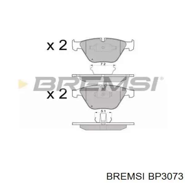Купити BP3073 Bremsi Колодки гальмівні передні, дискові