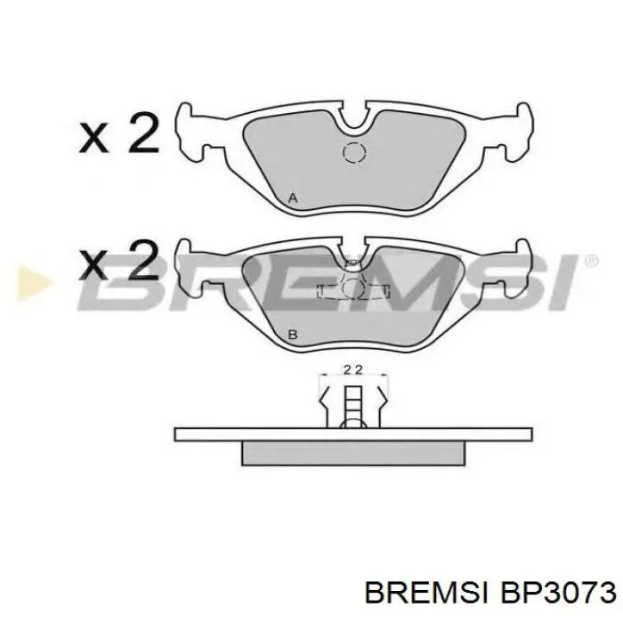 Гальмівні колодки Bremsi BP3073 ціна, від 24.44 USD