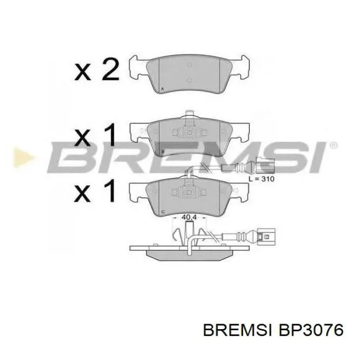 Гальмівні колодки Bremsi BP3076 ціна, від 31.66 USD