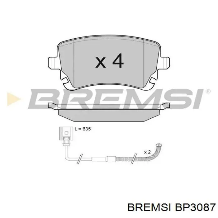 Колодки гальмові задні, дискові BP3087 Bremsi