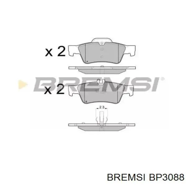 BP3088 Bremsi Колодки гальмівні задні, дискові