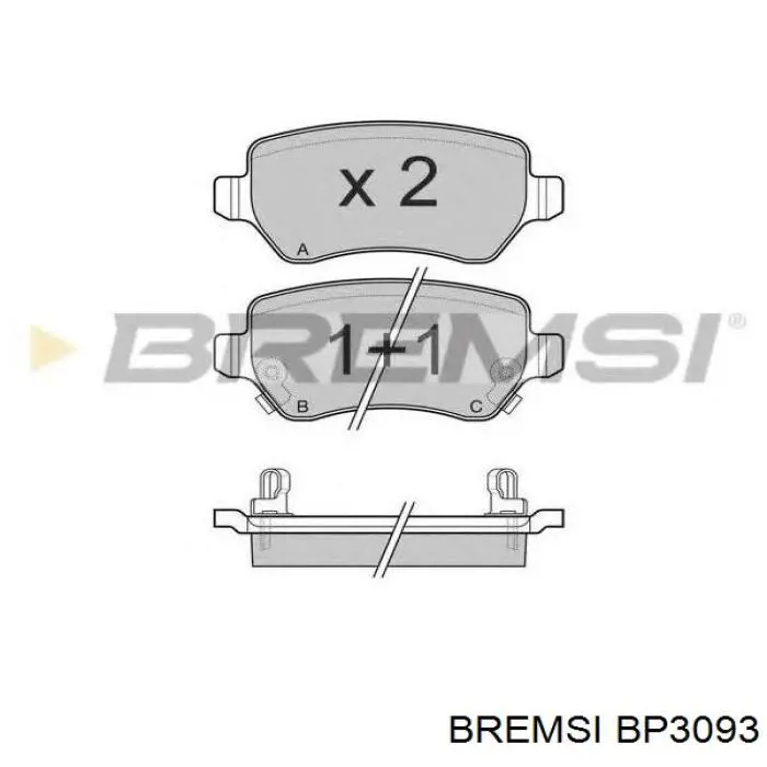 Гальмівні колодки Bremsi BP3093 ціна, від 23.40 USD