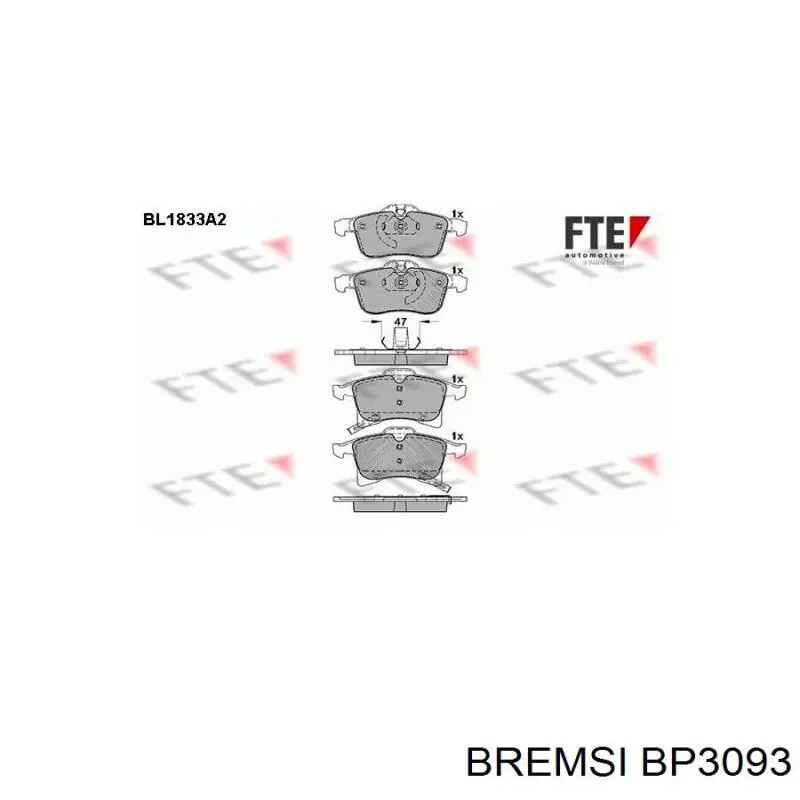 Тормозні колодки Bremsi BP3093