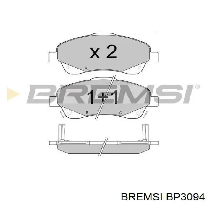 Колодки гальмівні передні, дискові BP3094 Bremsi