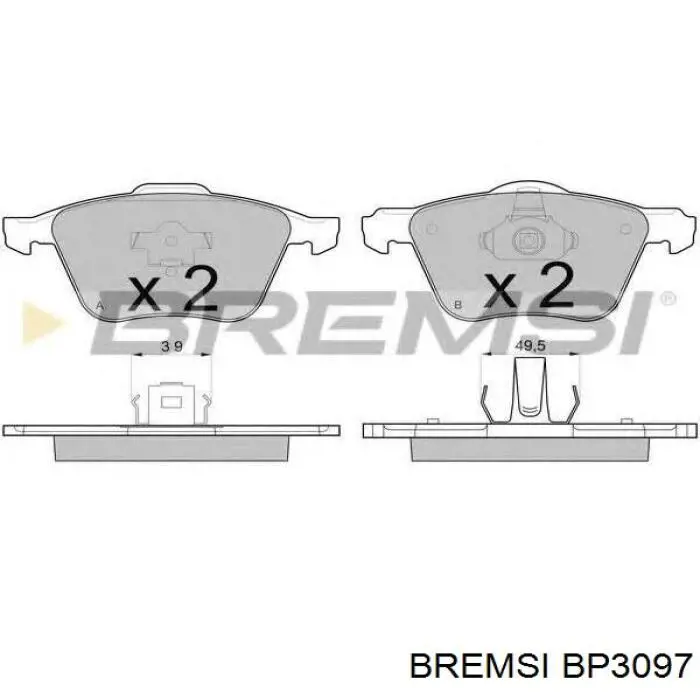 Купити BP3097 Bremsi Задні колодки