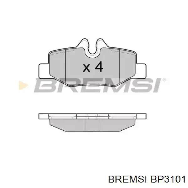 BP3101 Bremsi Колодки гальмівні задні, дискові