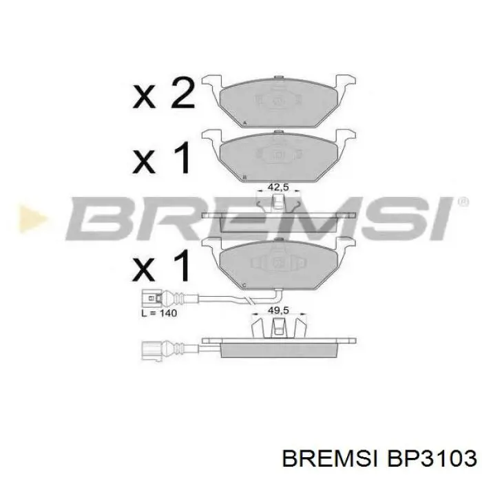 Тормозні колодки Bremsi BP3103