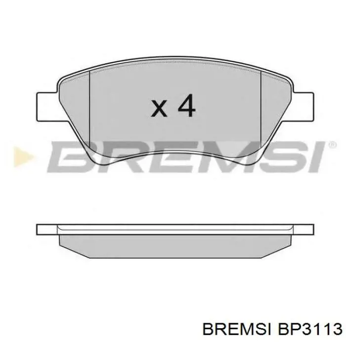 Купити BP3113 Bremsi Колодки гальмівні передні, дискові