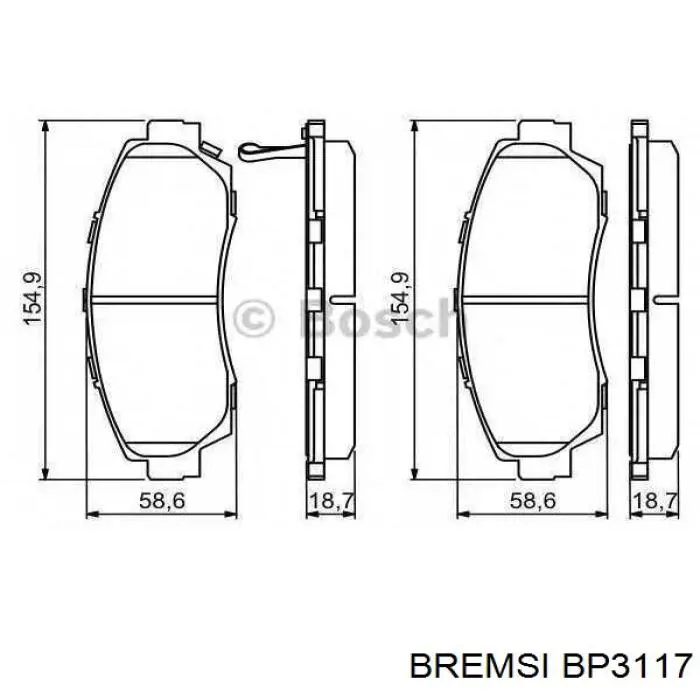 Гальмівні колодки Bremsi BP3117 ціна, від 22.44 USD
