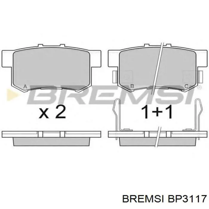 BP3117 Bremsi колодки гальмівні передні, дискові