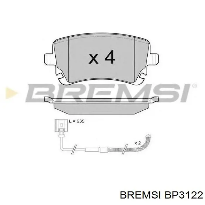 Купити BP3122 Bremsi Колодки гальмівні передні, дискові
