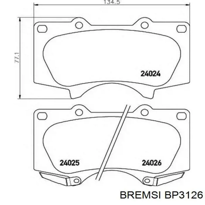 BP3126 Bremsi Передні гальмівні колодки