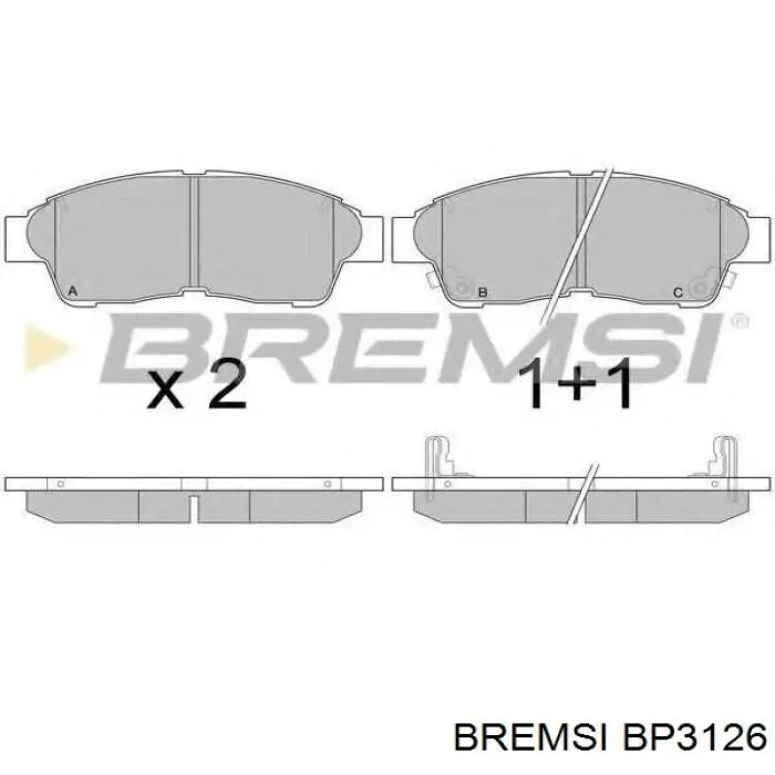 Колодки гальмівні передні, дискові BP3126 Bremsi