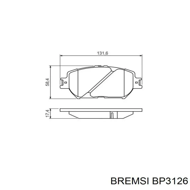 Купити BP3126 Bremsi Колодки гальмівні передні, дискові