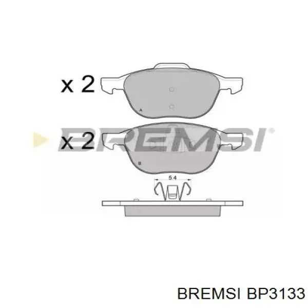 Купити BP3133 Bremsi Колодки гальмівні передні, дискові