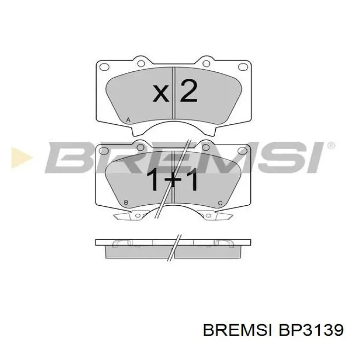 BP3139 Bremsi Передні гальмівні колодки