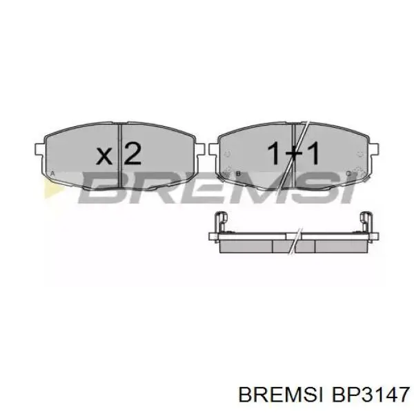 Гальмівні колодки Bremsi BP3147 ціна, від 18.92 USD