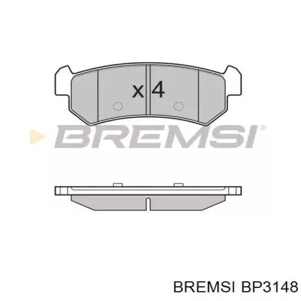 BP3148 Bremsi колодки гальмові задні, дискові