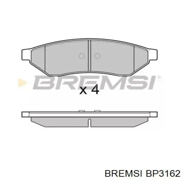 Задні гальмівні колодки Bremsi BP3162 ціна, від 15.74 USD