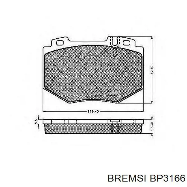 BP3166 Bremsi Передні гальмівні колодки