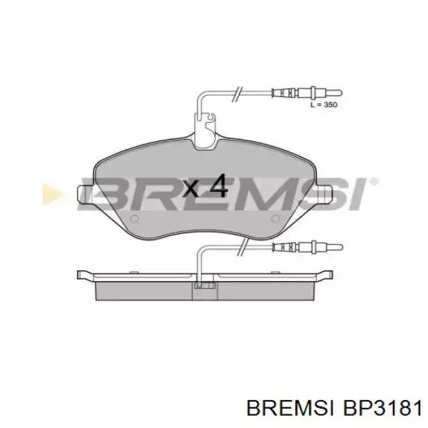 Колодки гальмівні передні, дискові BP3181 Bremsi