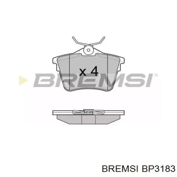 BP3183 Bremsi Колодки гальмівні задні, дискові