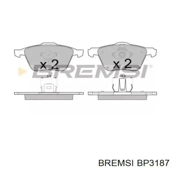 Гальмівні колодки Bremsi BP3187 ціна, від 26.32 USD