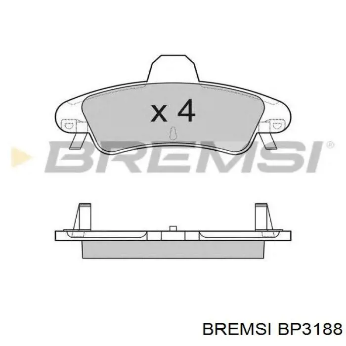 BP3188 Bremsi колодки гальмові задні, дискові