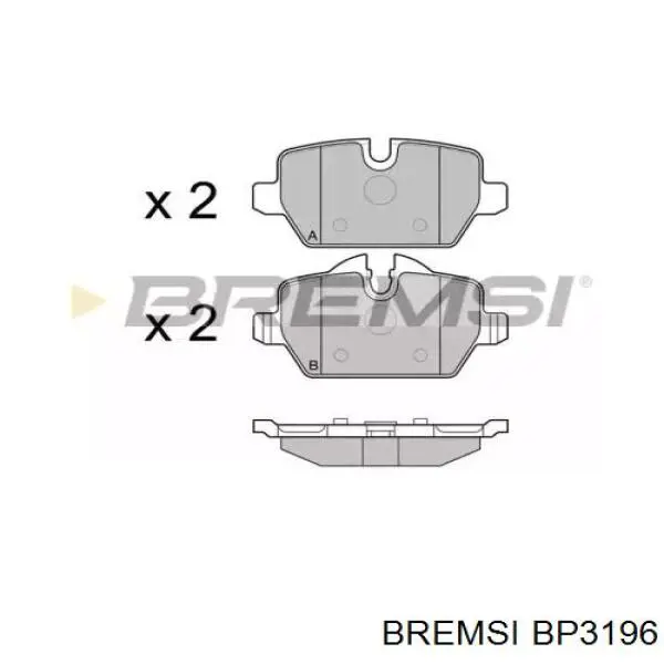 Колодки гальмові задні, дискові BP3196 Bremsi