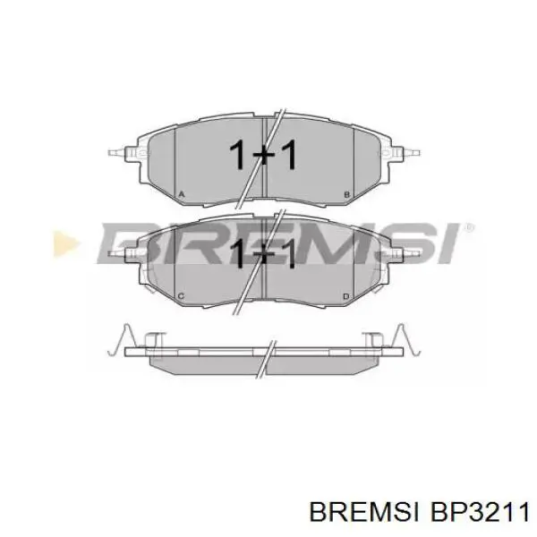 Купити BP3211 Bremsi Колодки гальмівні передні, дискові