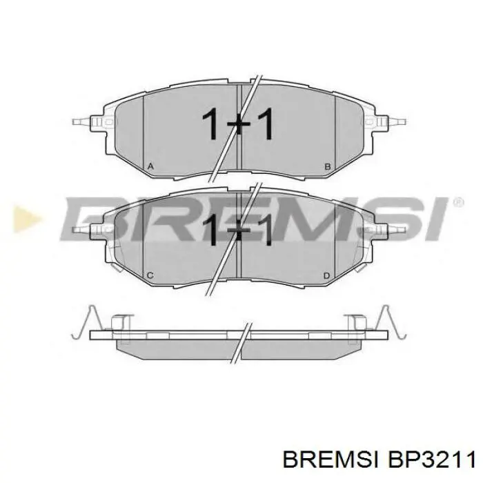 Колодки гальмівні передні, дискові BP3211 Bremsi