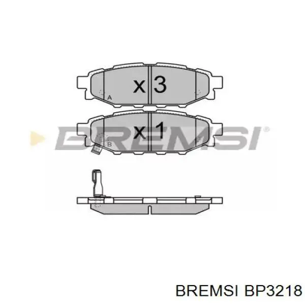 BP3218 Bremsi Колодки гальмівні задні, дискові