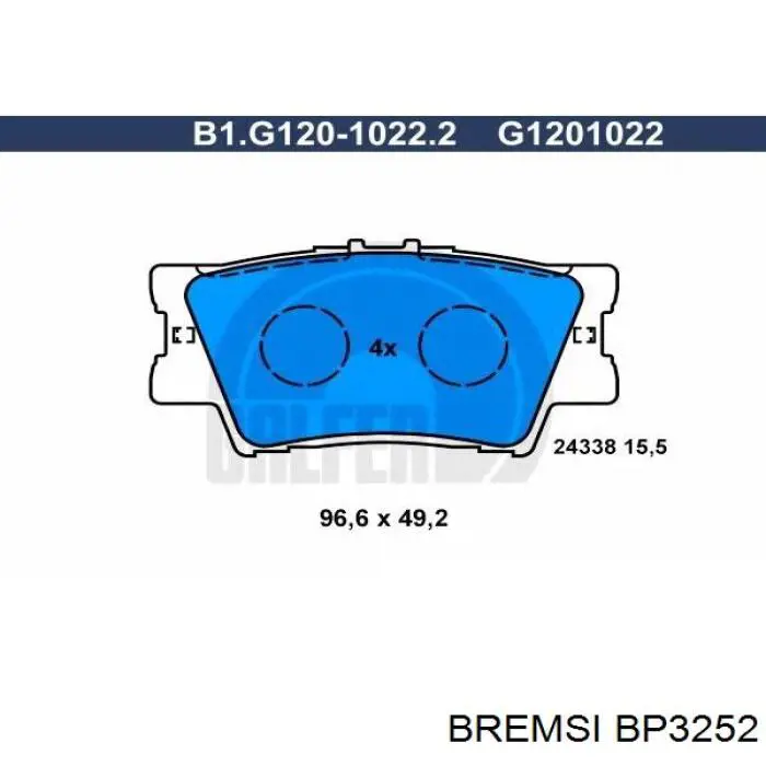 Задні гальмівні колодки Bremsi BP3252 ціна, від 13.99 USD