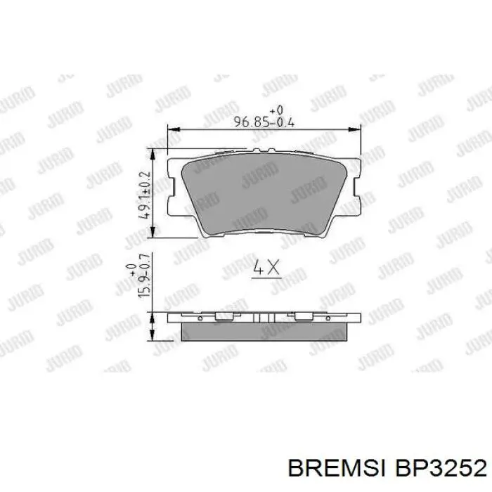 Купити BP3252 Bremsi Задні колодки