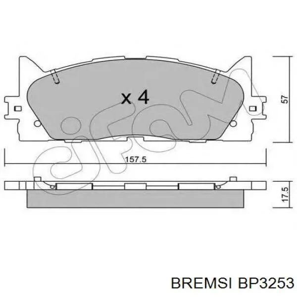 Гальмівні колодки Bremsi BP3253 ціна, від 24.03 USD