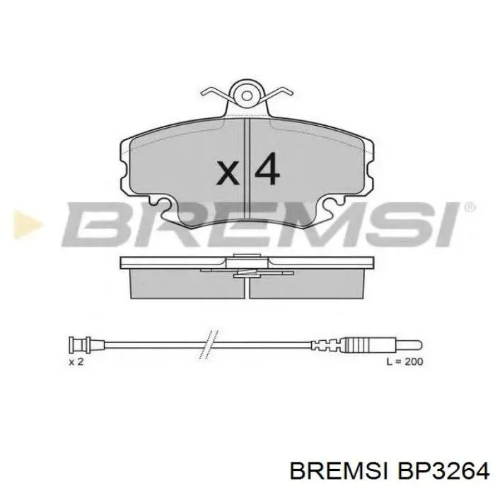 Купити BP3264 Bremsi Колодки гальмівні передні, дискові