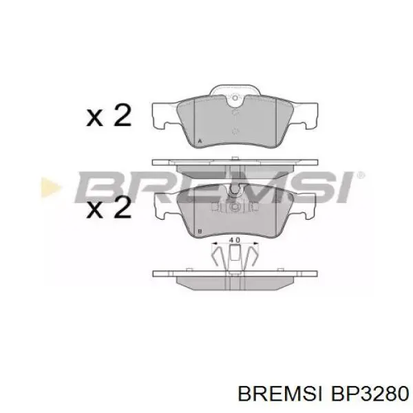 Колодки гальмові задні, дискові BP3280 Bremsi