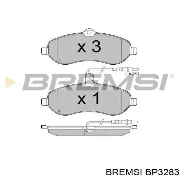 Колодки гальмівні передні, дискові BP3283 Bremsi