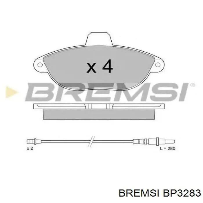 Купити BP3283 Bremsi Колодки гальмівні передні, дискові